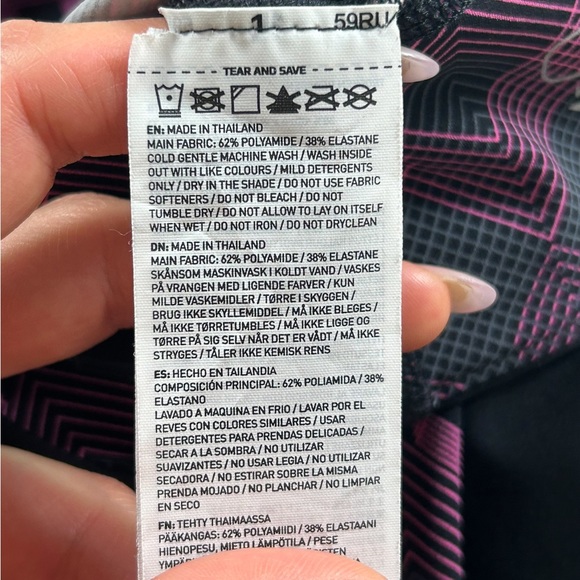 2XU Black Compression Legging Tights Pink Side Print - Picture 7 of 10